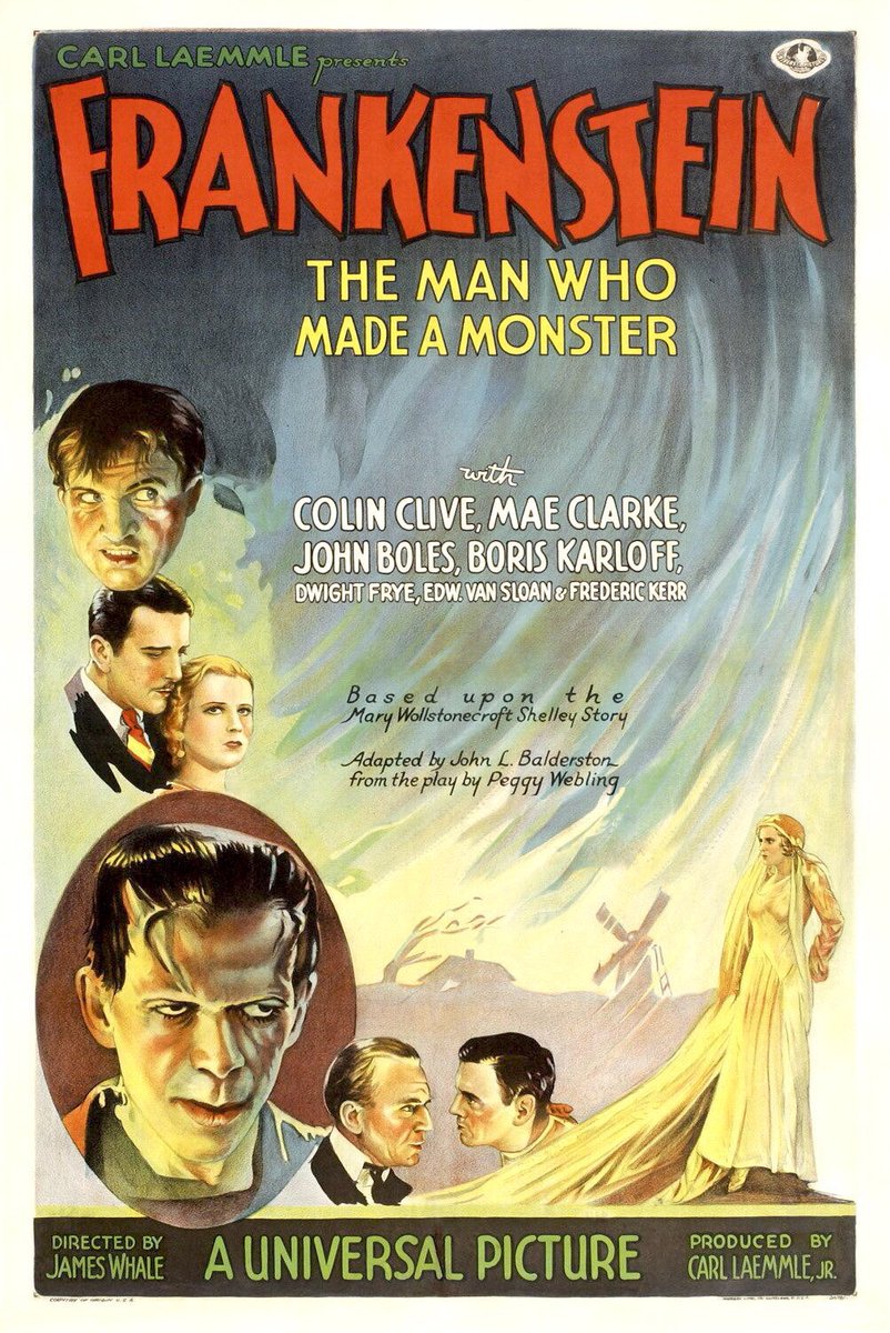FilmNewsNos's tweet photo. 🎬MOVIE HISTORY: 91 years ago today, November 21, 1931, the movie ‘Frankenstein’ opened in theaters!
#BorisKarloff #ColinClive #MaeClarke #JohnBoles #EdwardVanSloan #FrederickVanSloan #FrederickKerr #DwightFrye #LionelBelmore #MarilynHarris #MichaelMark #UniversalMonsters https://t.co/646NCjt3Un