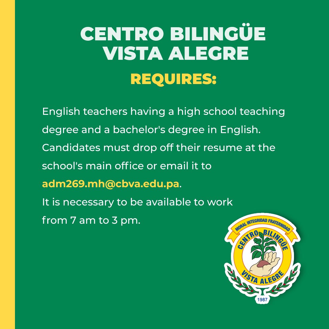 cbva507's tweet photo. 🔴 Atención interesados. ✅

#Panama #VistaAlegre #Arraijan #Chorrera #PanamaOeste #EducacionPanama #Primaria #Secundaria #somosCBVA https://t.co/8jbDkVCX8L