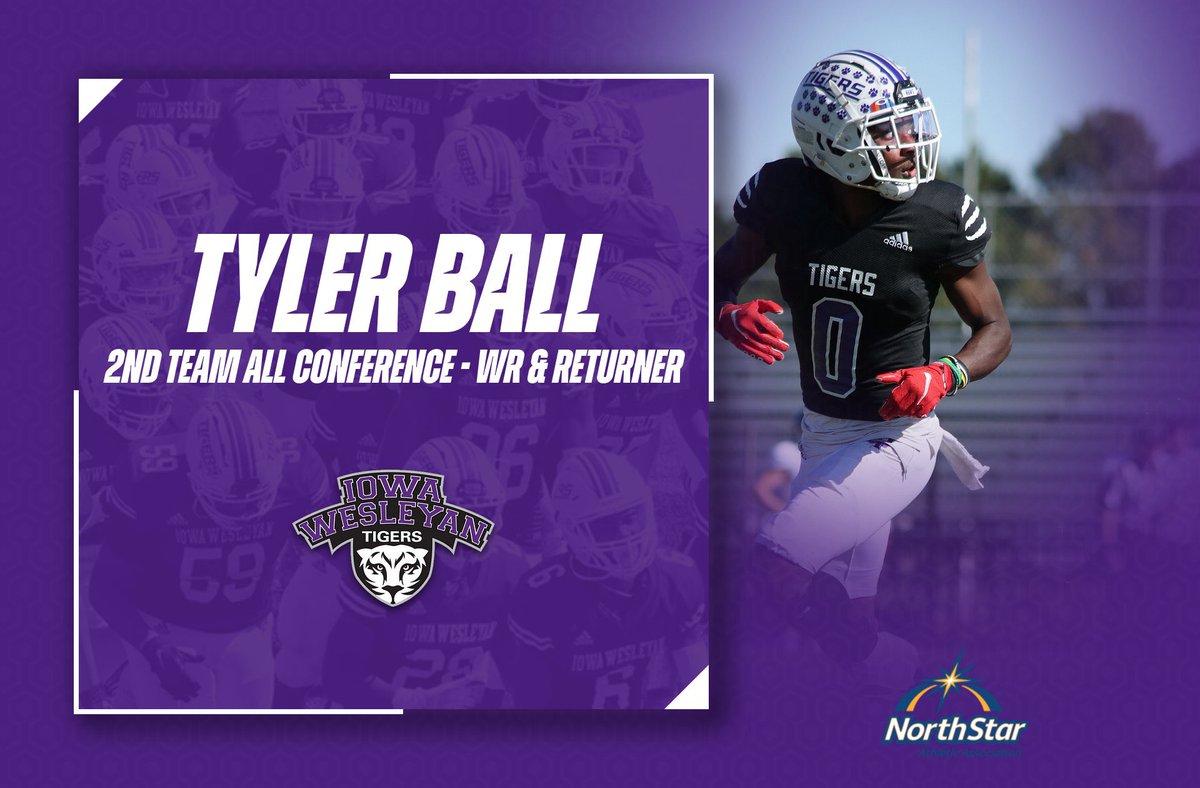Congratulations to <a href="/tjball2time/">Coach Ball</a> on being named 2022 NSAA 2nd Team All-Conference as a WR &amp; Return Specialist
Stats:
Catch: 35
Yards: 525
YPC: 15
All Purpose: 1,095 yds
<a href="/IWTigerFootball/">Iowa Wesleyan Football</a> #WAWG