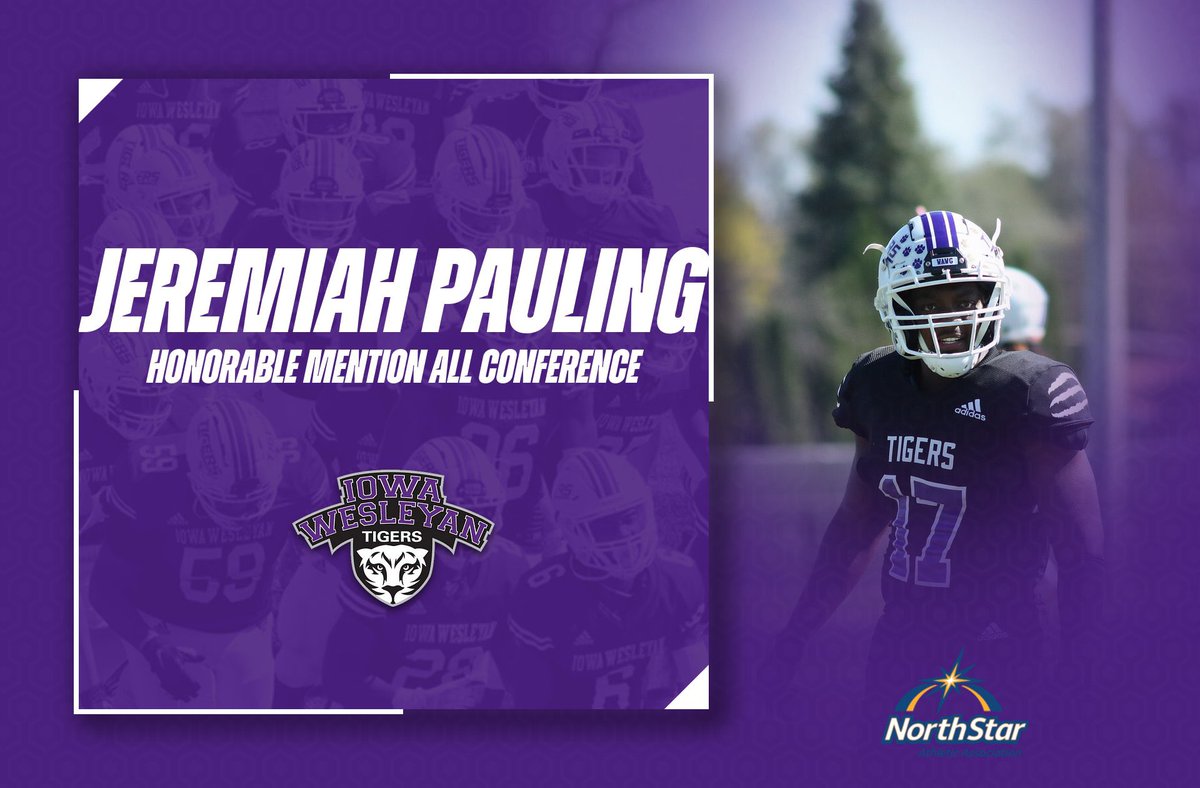 Congratulations to <a href="/LaPauling28/">Jeremiah Pauling</a> on being named 2022 NSAA Honorable Mention All-Conference - LB
Stats:
Tackles: 85
Sacks: 1
Tackles For Loss: 13.5
Interceptions: 2
<a href="/IWTigerFootball/">Iowa Wesleyan Football</a> #WAWG