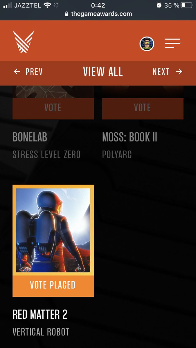 Virtualgamesvr's tweet photo. Voto realizado, como no podía ser de otra forma , a Red Matter 2 al juego del año , me parece de lo mejor que tenemos no este año sino desde siempre ,aquí también puedes votar .. https://t.co/xGSeqNv5rY #redmatter2 #verticalrobot @Vertical_Robot https://t.co/MUGavubMSk