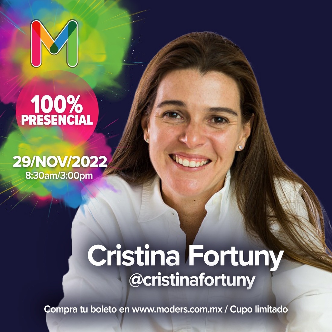 ModersMex's tweet photo. 📱💻 La vida digital de nuestros hijos, la que no conocemos, el tema de Cristina Fortuny (@cristinafortuny) en #ForoModers 2022.
100% presencial, para moders y fathers. 🧍🧍♀️
🎫Boletos: https://t.co/U1qCKa5dss https://t.co/S91cFFaNEd
