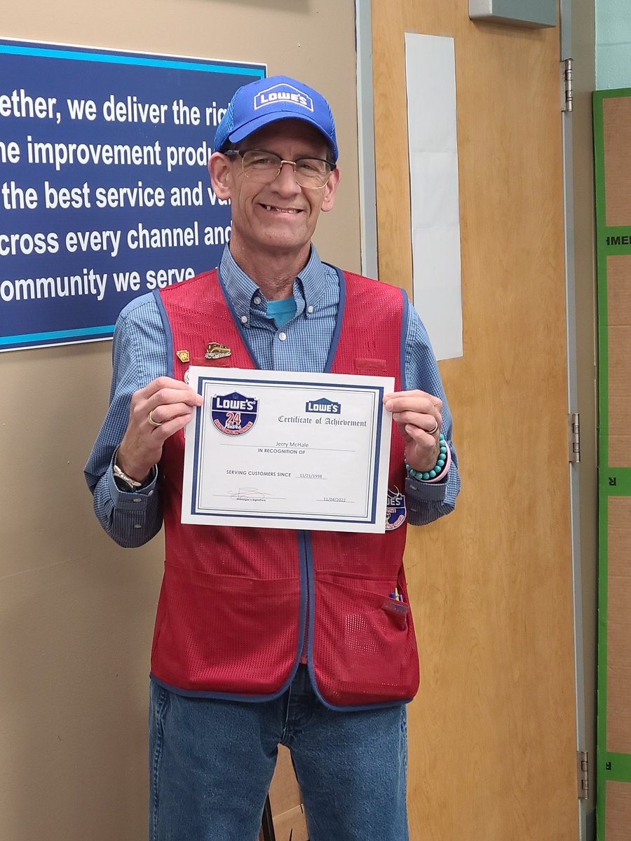Huge shout out and congratulations to Jerry!! Congratulations on 24 years of service. Thank you for all you do every day and for always putting the customer first.  #Lowes1127 <a href="/BarbTaylor06/">Barb</a> <a href="/JHoffmann2207/">Joe Hoffmann</a> <a href="/DamonBennettR7/">DBennett</a> <a href="/BoltzBill/">Bill Boltz</a> <a href="/JoeMcFarland_/">Joe McFarland</a>