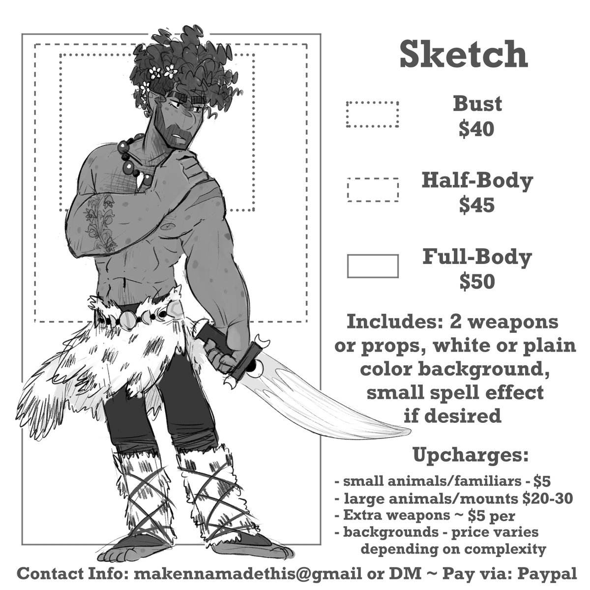 MakennaMadeThis's tweet photo. Whether a gift for a friend/party member or yourself, if you are wanting one in time for December/new years, lemme know soon!

(will draw player characters, npcs, ocs, or general character designs)

Contact: makennamadethis@gmail.com, DM, ko-fi 
(link in pinned tweet~) https://t.co/w9tHw1P5gC