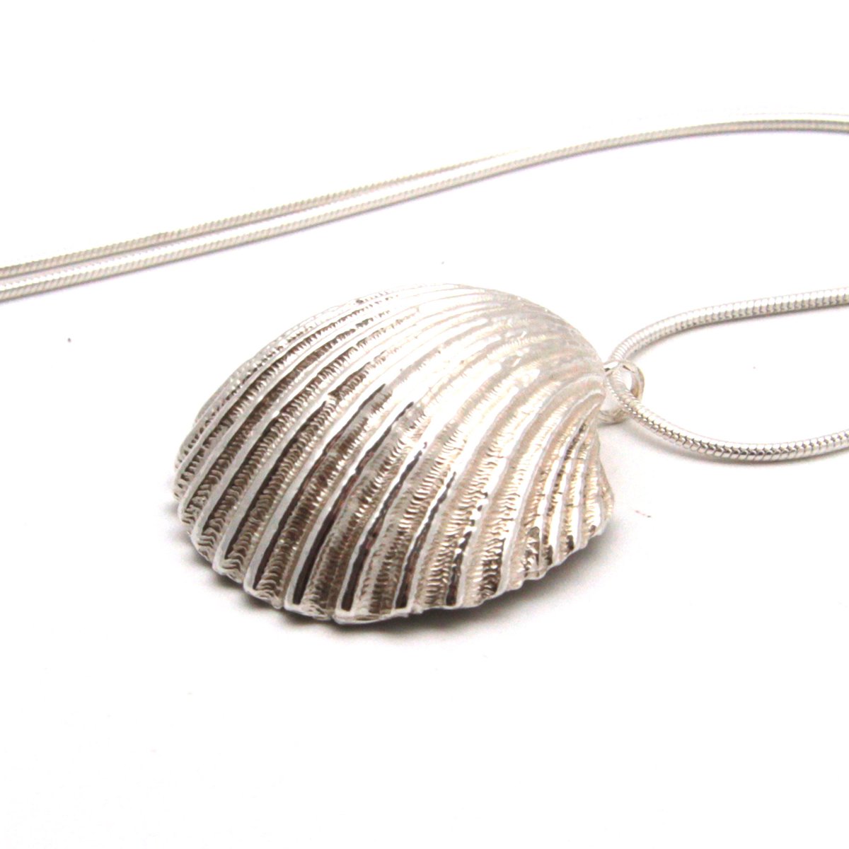Sterling Silver Sea Shell Pendant, Necklace, Silver Seashell, Cast Silver Shell, Large Silver Shell Necklace tuppu.net/2bd2a8b4 #shopindie #HandmadeHour #warkworth #supportsmallbusiness #EarlyBiz #Etsy #UKGiftHour #northumberland #Contemporary
