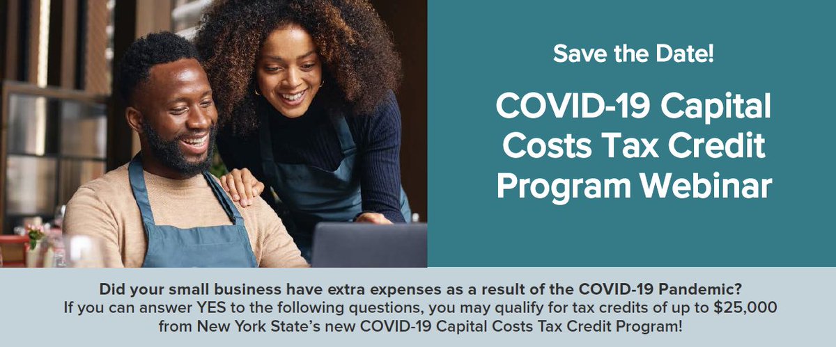 MIBAnyc's tweet photo. Are you interested in learning how your NYS small business can qualify for up to $25,000 in refundable tax credits? Join us tomorrow, where we'll go over the NYS COVID-19 Capital Costs Tax Credit Program to find out how you can qualify. #nycsmallbiz

RSVP: https://t.co/2FYi6VO5Ur https://t.co/CFYz53HTLm