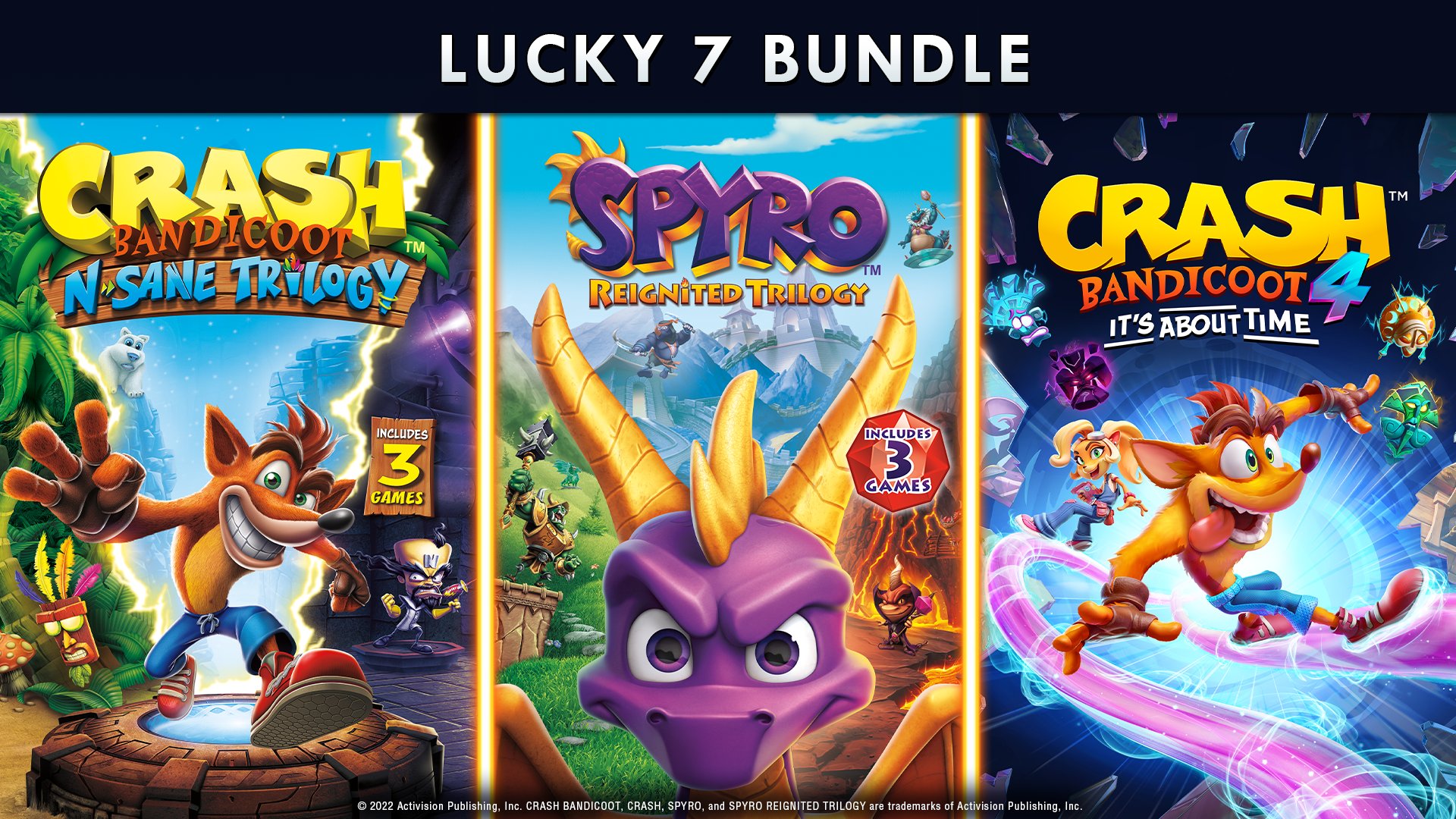 Crash Bandicoot on Twitter: "The ultimate adventure is here, as your favorite dragon and bandicoot team up in the Lucky 7 Bundle! Now available on @Steam! https://t.co/H1zkAM4UM5 #lucky7bundle /