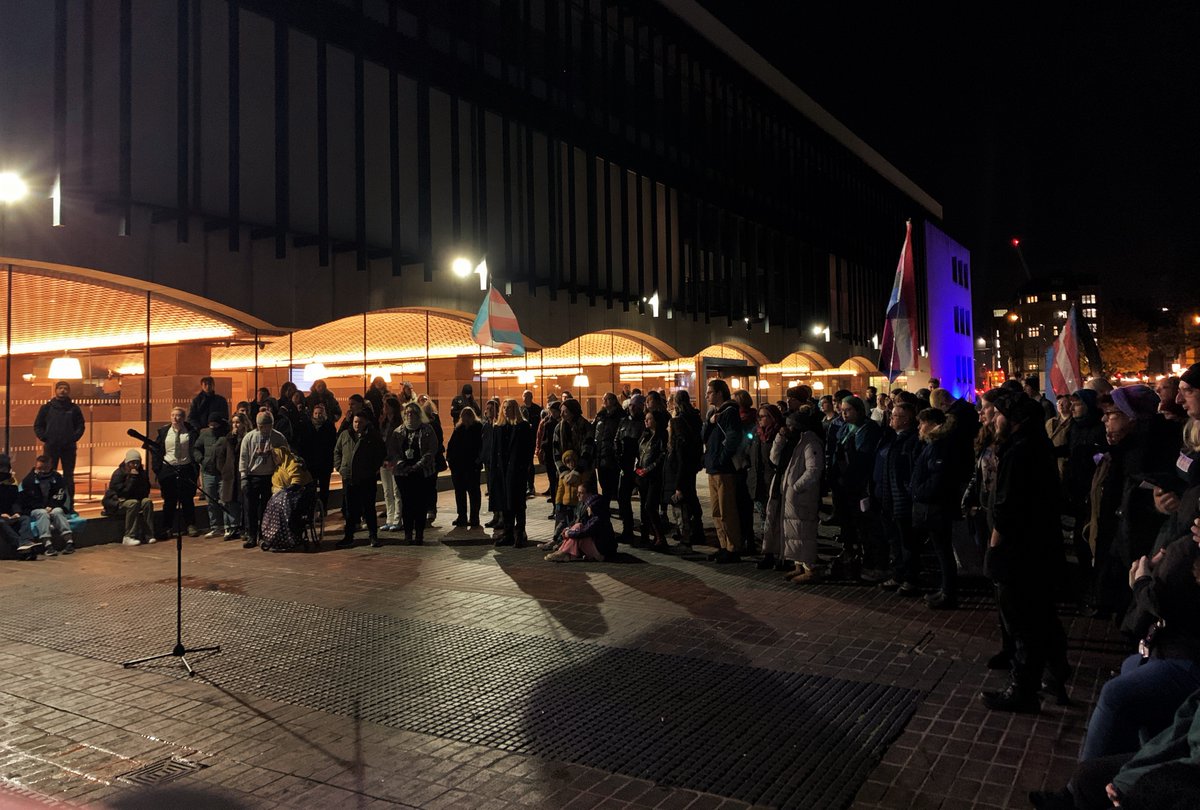 BeTransNB's tweet photo. Over 100 people gathered outside Newcastle Civic Centre, to remember lives lost this year to violence against transgender people.
#TransDayOfRemembrance #TDoR2022 #TDOR #TransgenderDayOfRemembrance #tdor22 https://t.co/CSwh2dvkWz