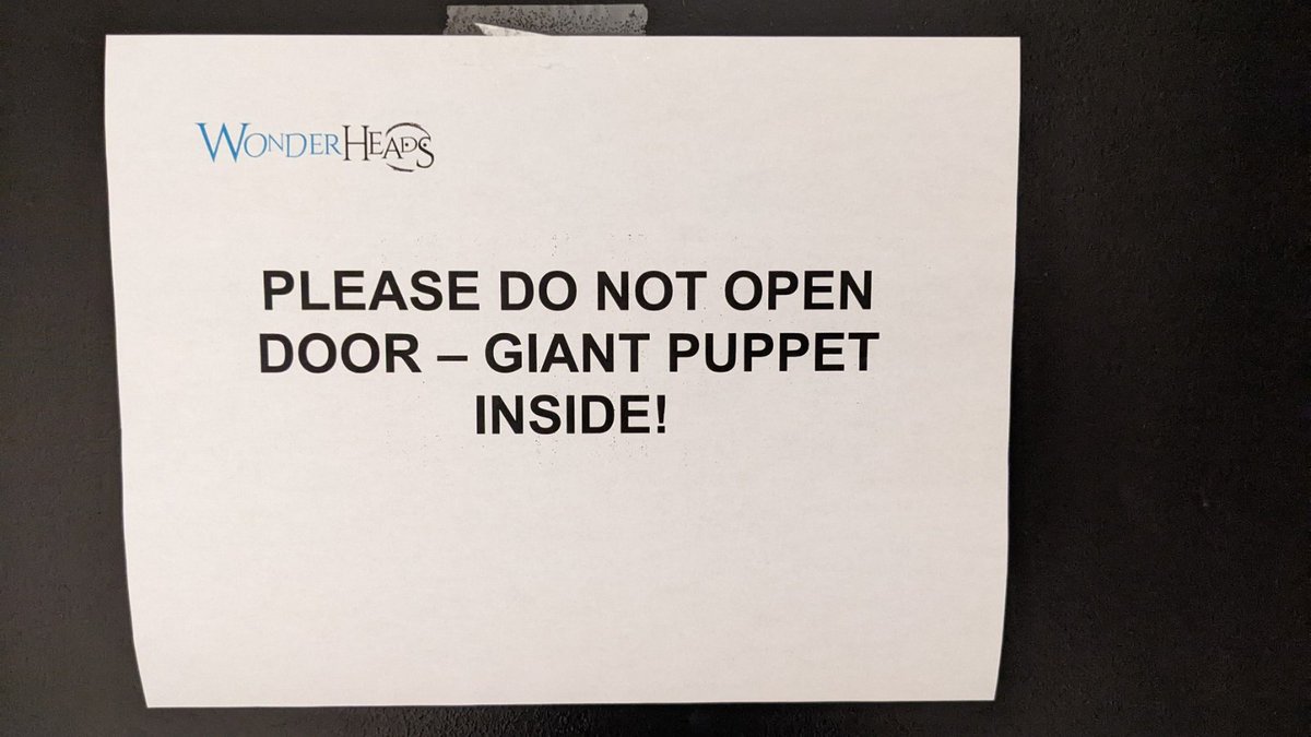 BelfryTheatre's tweet photo. You know when you’re working at an exciting place when you see signs like this.

Happy to have @WONDERHEADS in the building.

Check out ‘A WONDERHEADS Christmas Carol’ touring BC - https://t.co/6eI0dcJFuf

#yyj #yyjarts #yyjtheatre #yyjevents https://t.co/mJLYFeU1ir