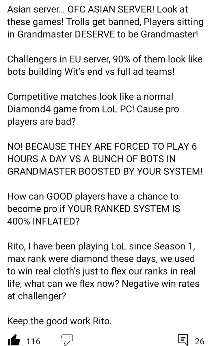 NorthernSt4r's tweet photo. @wildrift Stop elitist, listen ur fans criticism and fix ur marketing strategy https://t.co/IhzqVEdmcn