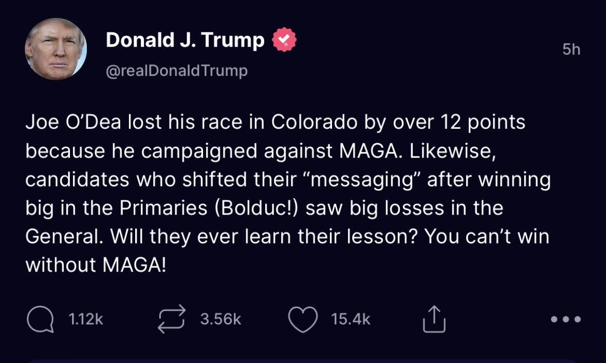 Donald Trump’s Truth Social Post.

truthsocial.com/users/realDona…