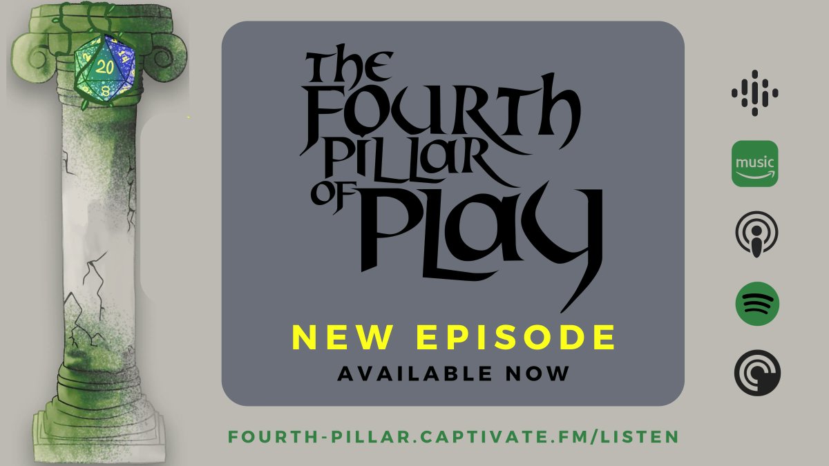 NightShiftMG's tweet photo. Episode 3 of @4PillarPlay is here! Looking for a #DnDdesign podcast? We got you!
Tune in this week as Josh and @Tallon_Larham discuss their new monster, the Slithershadow, and it's place in the world of Esterach!
Listen here: https://t.co/GWbOgeLvAR https://t.co/fS61UKdCAa