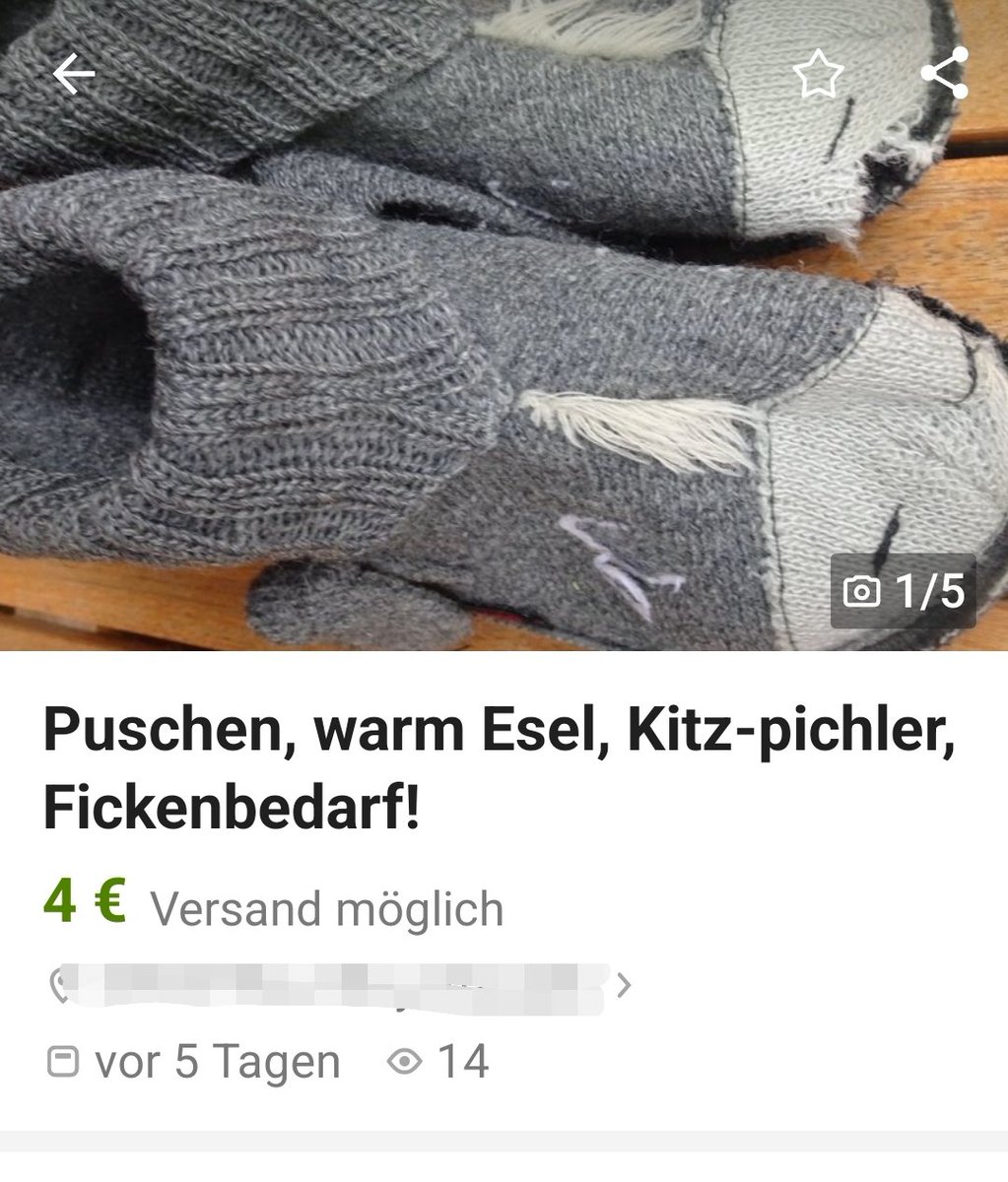 Da stöbert man ahnungslos bei <a href="/eBay_KA/">der alte Kleinanzeigen Account</a> und dann kommt DAS! Hätte man ja auch dezenter ausdrücken können. 🙊
Was. Zur. Hölle? 🤣
#ebaykleinanzeigen #fail