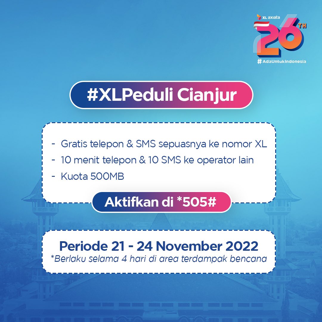 XLSMART's tweet photo. #XLPeduli Cianjur, seluruh warga yang terdampak bencana bisa tetap terhubung dengan keluarga. Stay safe ya!
#PrayForCianjur #JadiLebihBaik https://t.co/fCkUCHWvFD