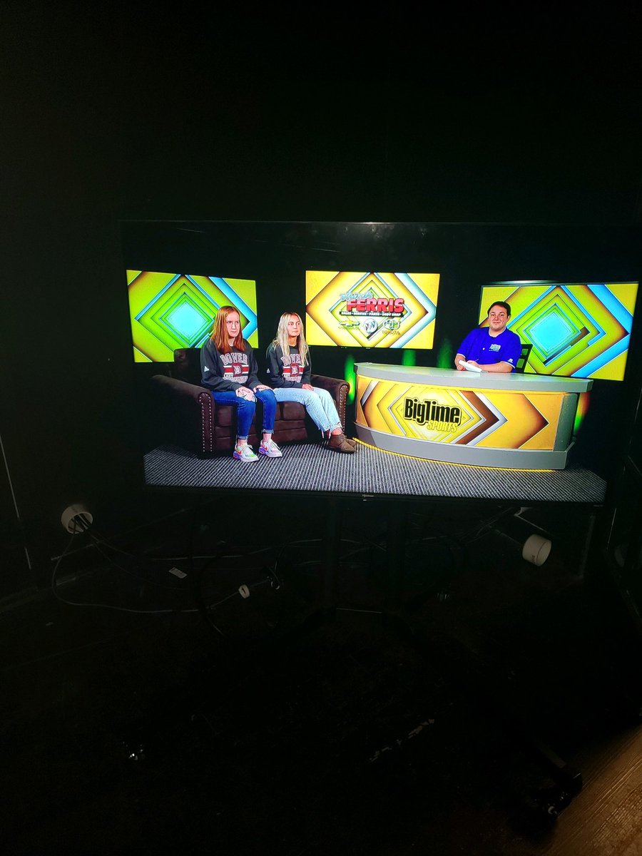 Senior Taryn Shankle and Junior Josee Werntz got to have some fun tonight talking with <a href="/btsohio/">Big Time Sports</a> Thanks for having us!! #wearedover