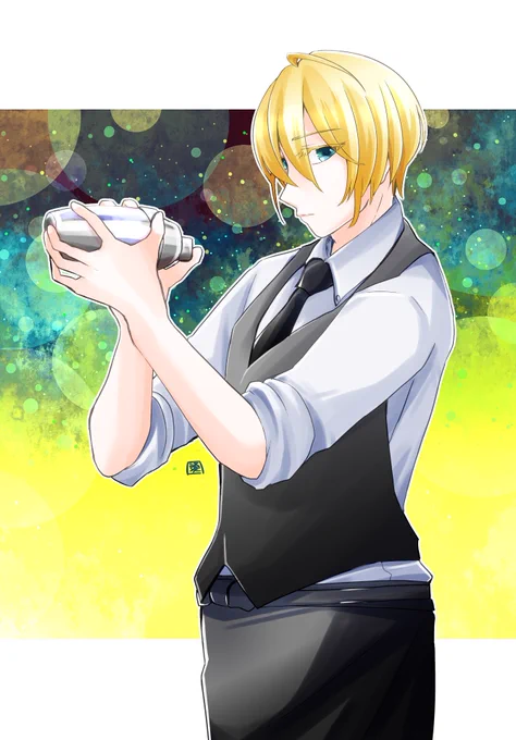 #バーテンダーする男士が見たいずっと前に描いたものだけど、そういえば国広君がいたなぁと思ったので再掲です 