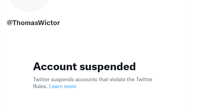 TMcanann's tweet photo. @ThomasWictor @elonmusk UNSUSPEND THIS ACCOUNT!!! #FREETHOMASWICTOR https://t.co/QlbAsm42vQ
