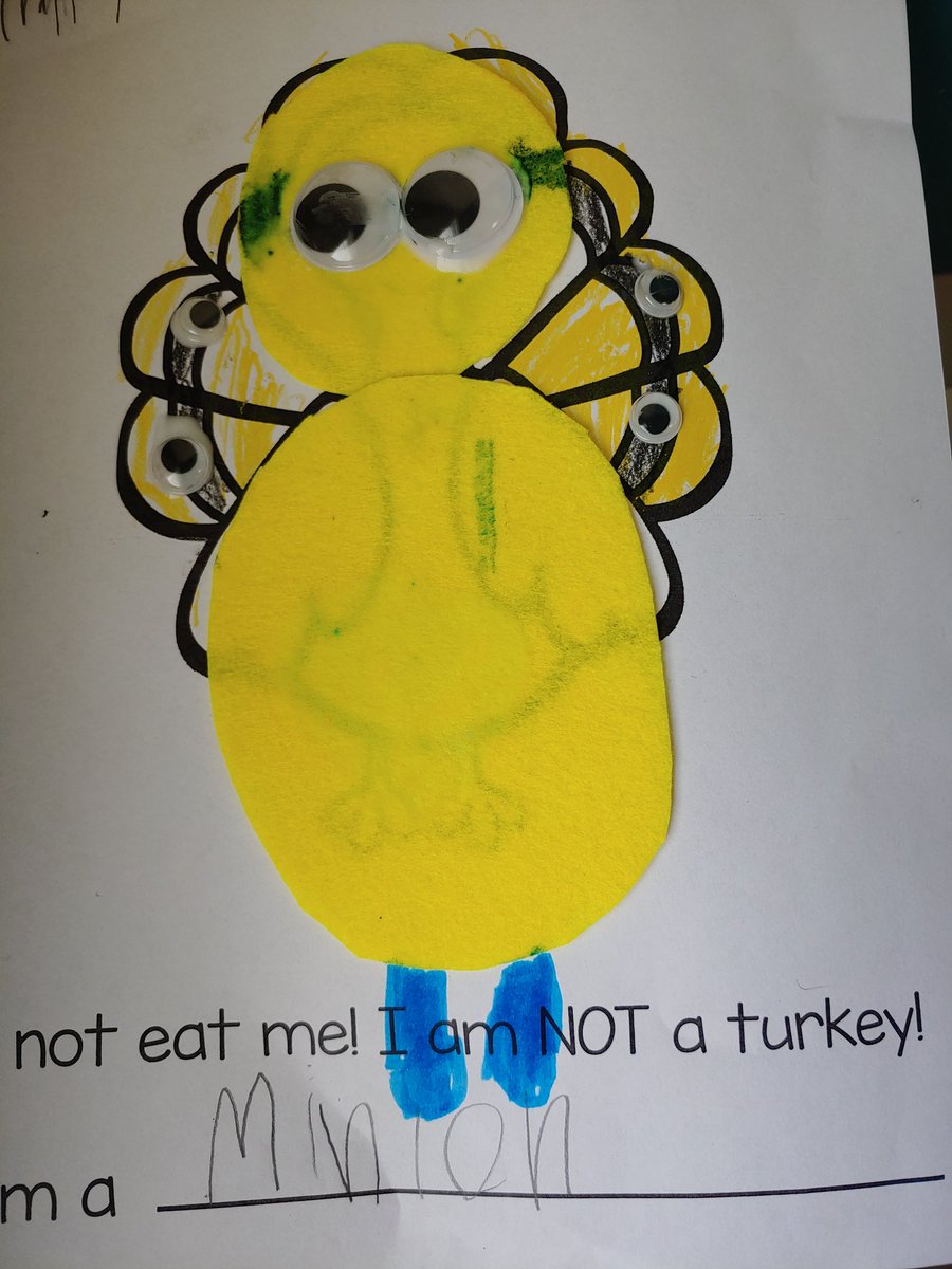 We read Turkey Trouble today and created a disguise for Turkey so he wouldn't get eaten! The kids came up with some creative ideas, here are just a few!@jagreenMW11