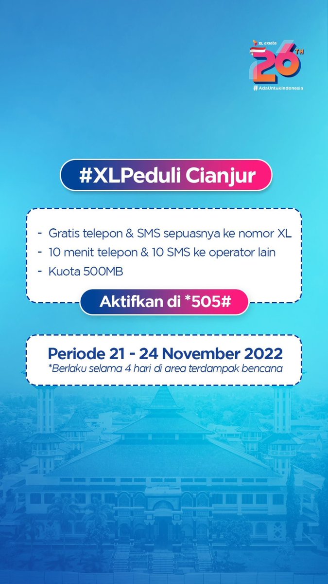 MyXL_Jabar's tweet photo. #XLPeduli Cianjur, seluruh warga yang terdampak bencana bisa tetap terhubung dengan keluarga. Stay safe ya! https://t.co/WDBbOXXoxT