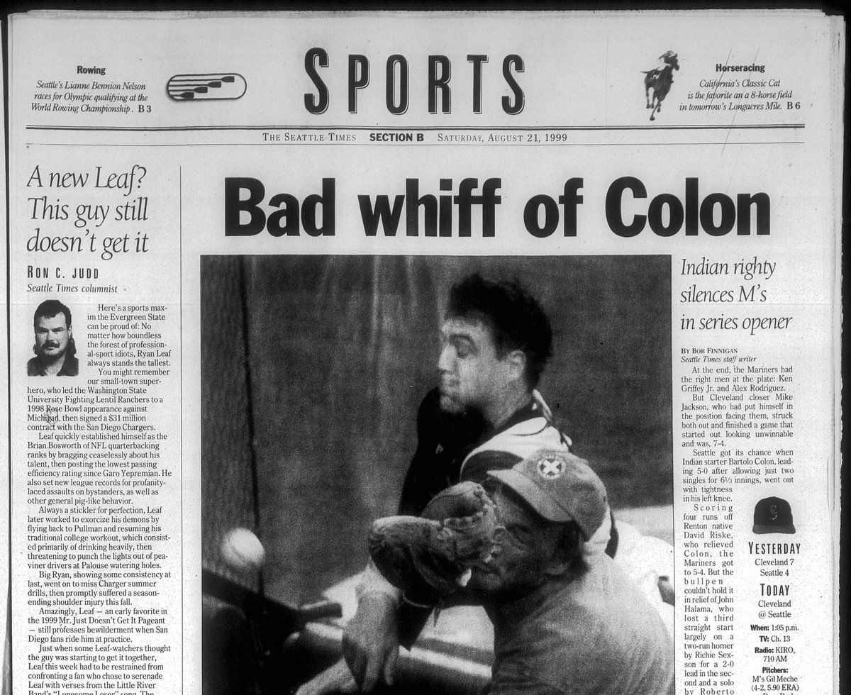 One of the best sports editors/ desk gurus in Seattle history is retiring in a couple weeks - Dwight Perry of the Times and PI for almost 50 years. Here’s his infamous headline from 1999: “Bad Whiff of Colon” <a href="/APSE_sportmedia/">APSE</a> <a href="/SeaTimesSports/">Seattle Times Sports</a>
