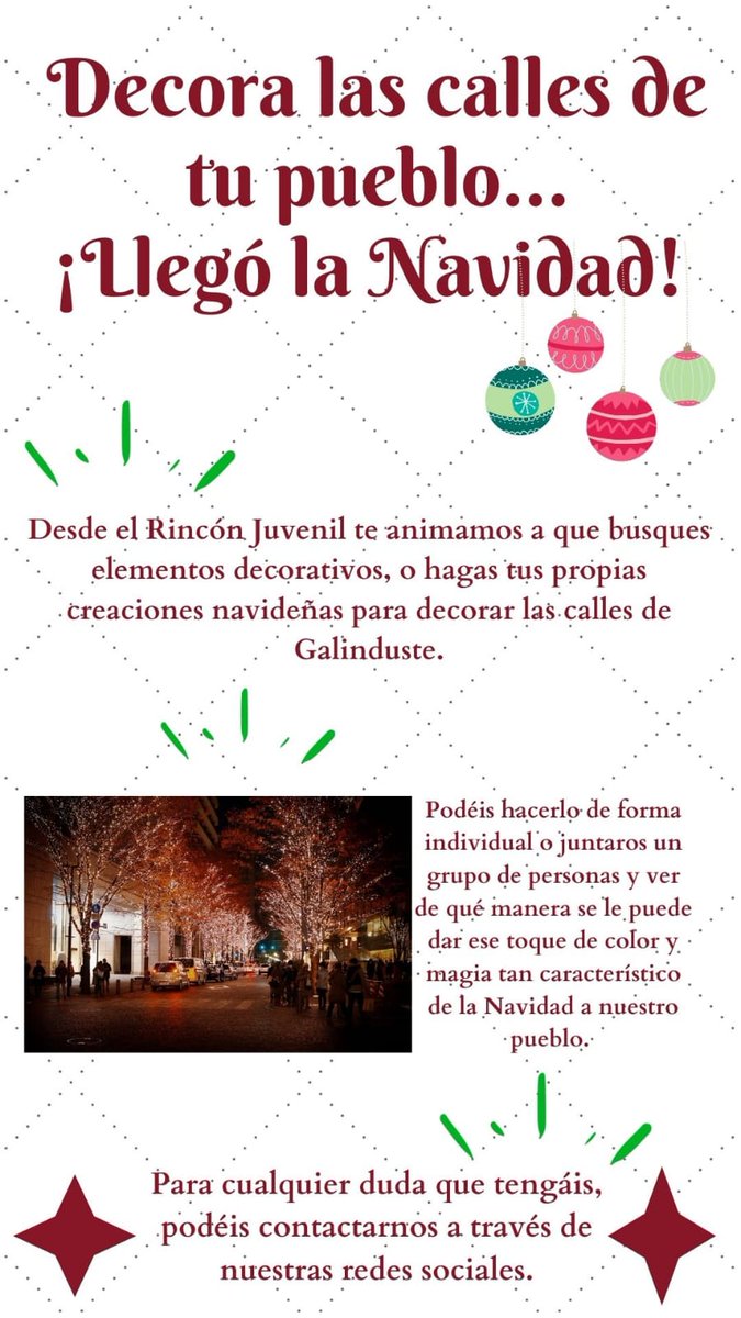 ElRinconGalin's tweet photo. Y también las siguientes propuestas! Manos a la obra! #Asociación #Juvenil #Galinduste #RinconJuvenilDeGalinduste #Navidad #Belenes #Reciclado #Concurso #decoracion #calle https://t.co/0se7ct3CCh