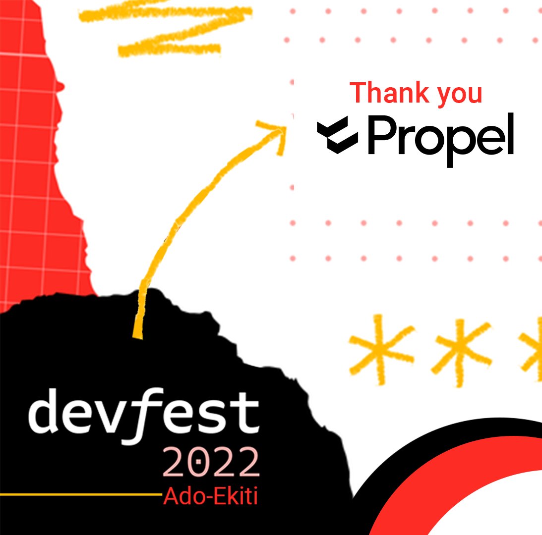 gdgadoekiti's tweet photo. This is to express our gratitude to #Propel @withpropel for their support towards the success of our just concluded #DevFestAdo22.
Thank you for being such an amazing firm, we are indeed grateful.!!!! https://t.co/rULDNfH7Rx