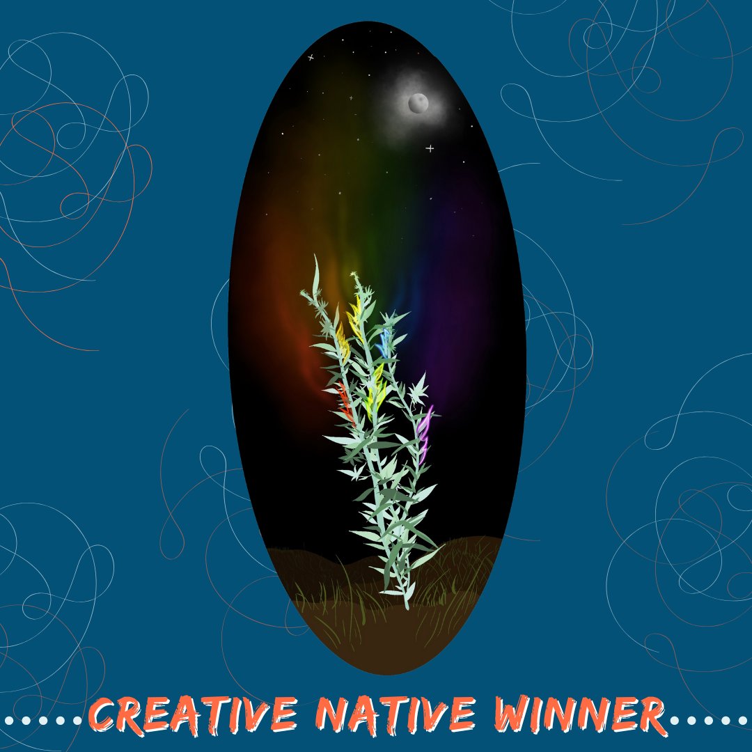 Center4Native's tweet image. Winner of the 10-14 Years Old category, Ohíya is from Cheyenne River Sioux Tribe Red Lake Band of Chippewa Indians and Mvskoke Creek and is 14 years old.
#CreativeNative