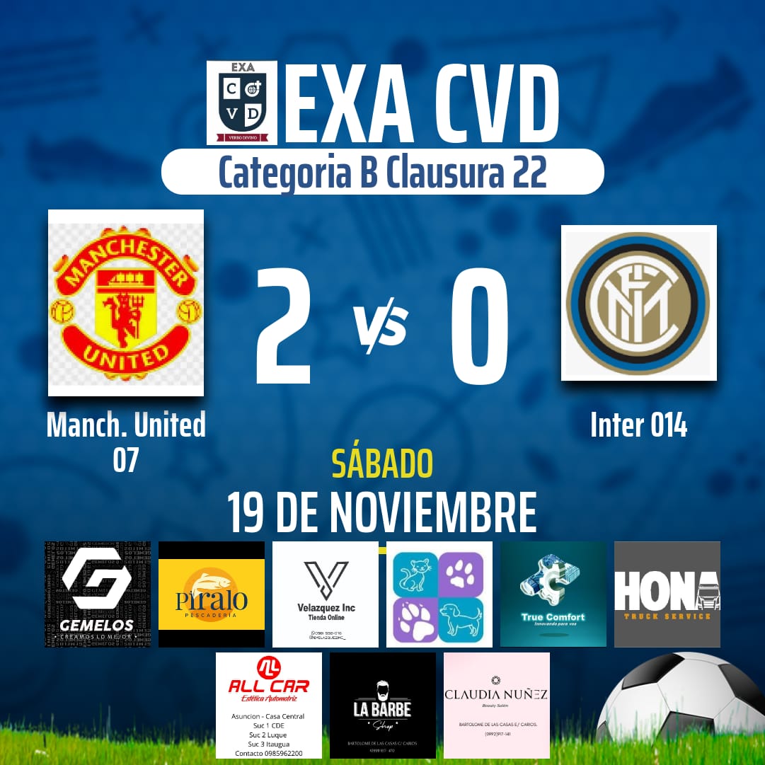asoexacvd's tweet photo. 📸 de los 4tos de Final Vuelta de la Categoria B #ElExaSomosTodos #EnBuscaDeLaGloria🏆 

@ManchesterU07 vs @Inter2014 https://t.co/KFhJyzqq3W