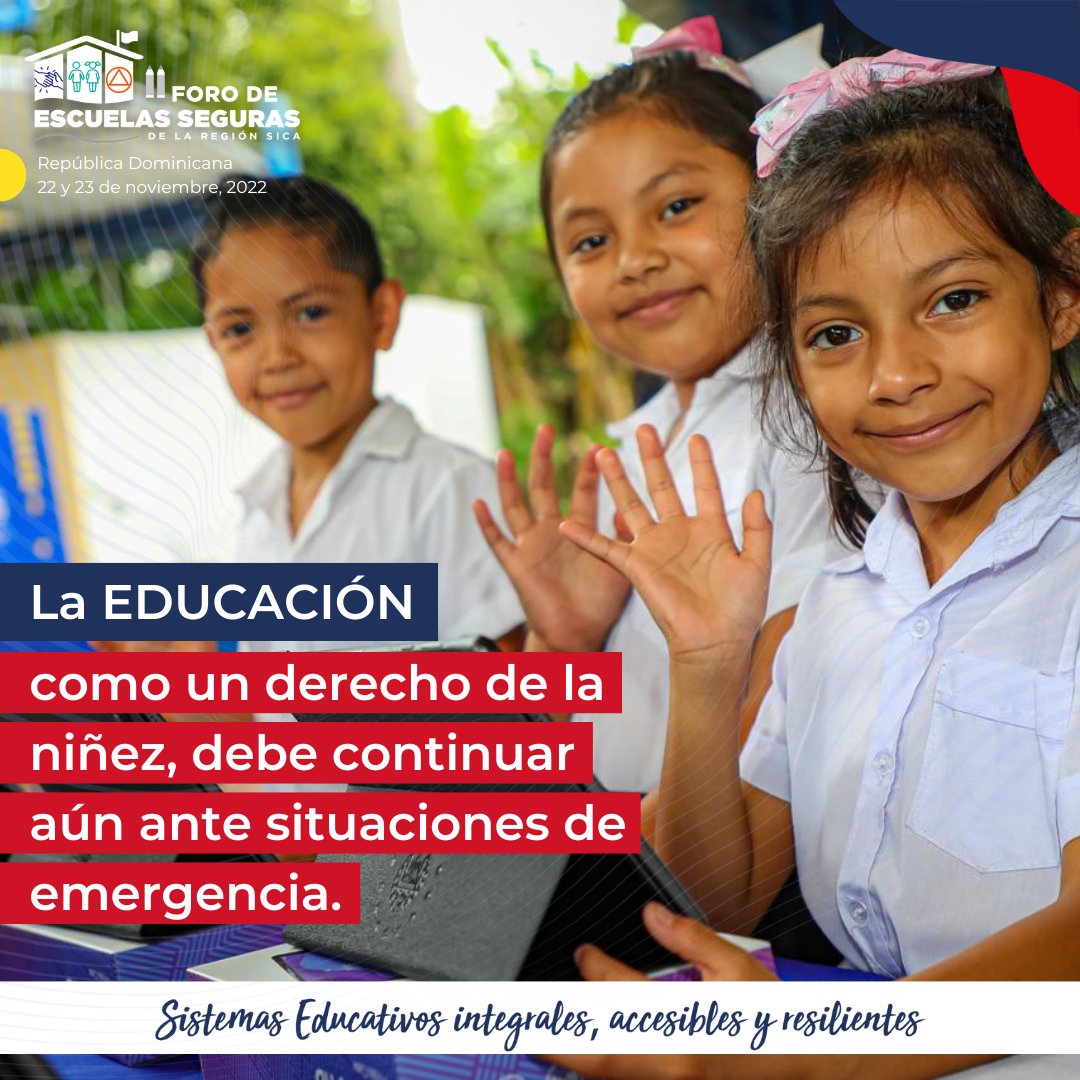 CEPREDENAC's tweet photo. Una #EscuelaSegura es un plantel educativo que combina un plan de prevención de desastres.
Esto y más se abordará en el #SegundoForoSICA #EscuelasSegurasSICA
🗓️ 22 y 23 de noviembre
📌 +info: https://t.co/Lb7kJkCKg0
.
.
Sistemas educativos integrales, accesibles y resilientes https://t.co/LxjwXINOTn