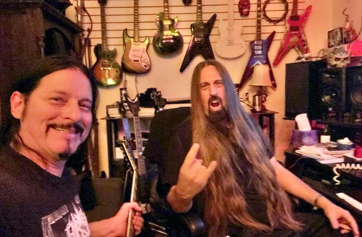 Pessimistcult's tweet photo. Adding the finishing touches on solos with @EvilKell and producer @irablack in LA. Mixing is next!! @SeasonofMist πΏπ₯
#Pessimist #KeystotheUnderworld #Deathmetal @JacksonGuitars https://t.co/1KCjbrVikB