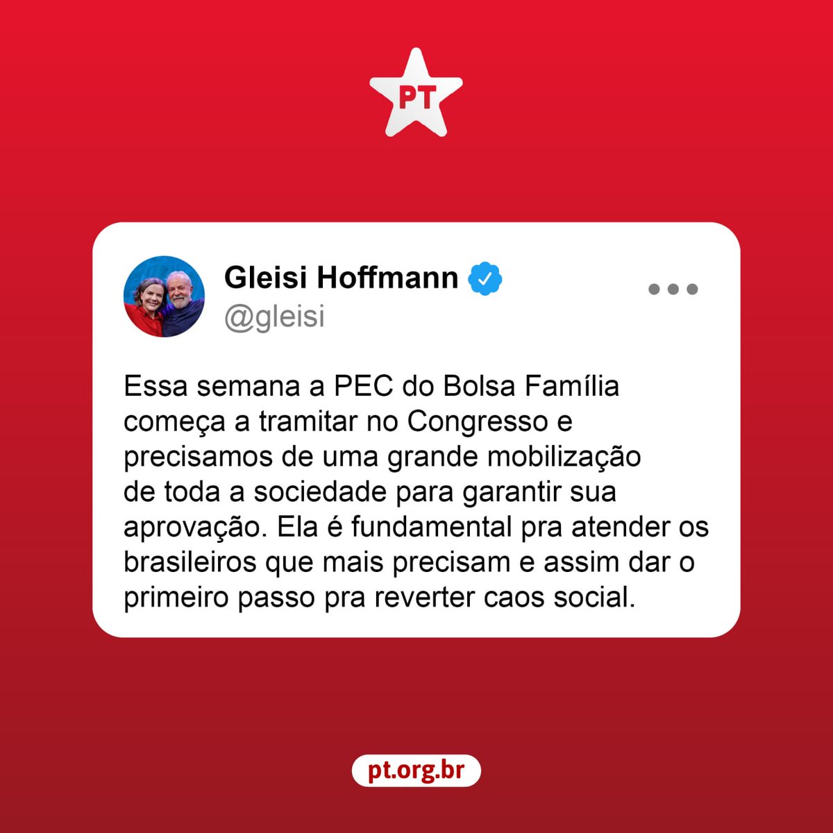 Vamos pressionar minha gente. Nosso povo precisa muito.