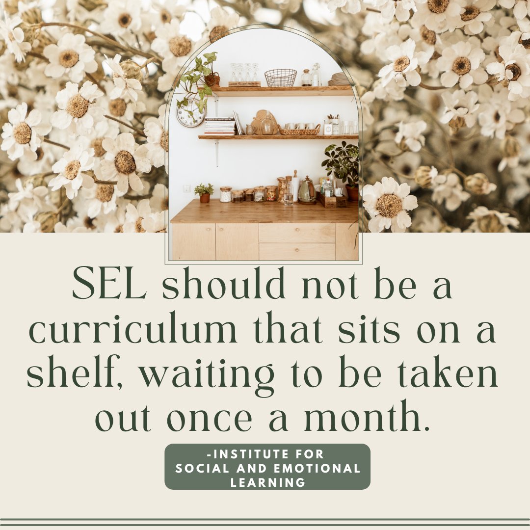 #SEL is a lifelong, dynamic process to:
-understand and manage emotions
-develop healthy identities
-feel and show empathy for others
-establish and maintain positive relationships
-achieve personal and collective goals
-make responsible and caring decisions
#teachers #curriculum