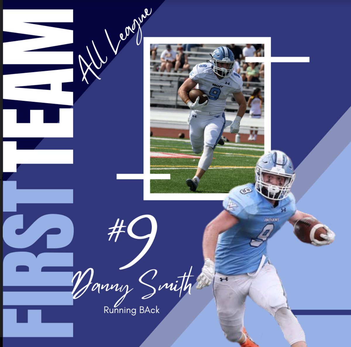 Roger Kotlarz (@coachkotlarz) on Twitter photo Congratulations to Danny Smith for earning 1st Team All-League RB honors! <a href="/SFCFootballNJ/">The SFC</a> <a href="/wvalleyathletic/">Wayne Valley Indians</a> <a href="/BigNorthConBNC/">@BigNorthConference</a> #ValleyTough #RoccoStrong Congratulations to Danny Smith for earning 1st Team All-League RB honors! <a href="/SFCFootballNJ/">The SFC</a> <a href="/wvalleyathletic/">Wayne Valley Indians</a> <a href="/BigNorthConBNC/">@BigNorthConference</a> #ValleyTough #RoccoStrong