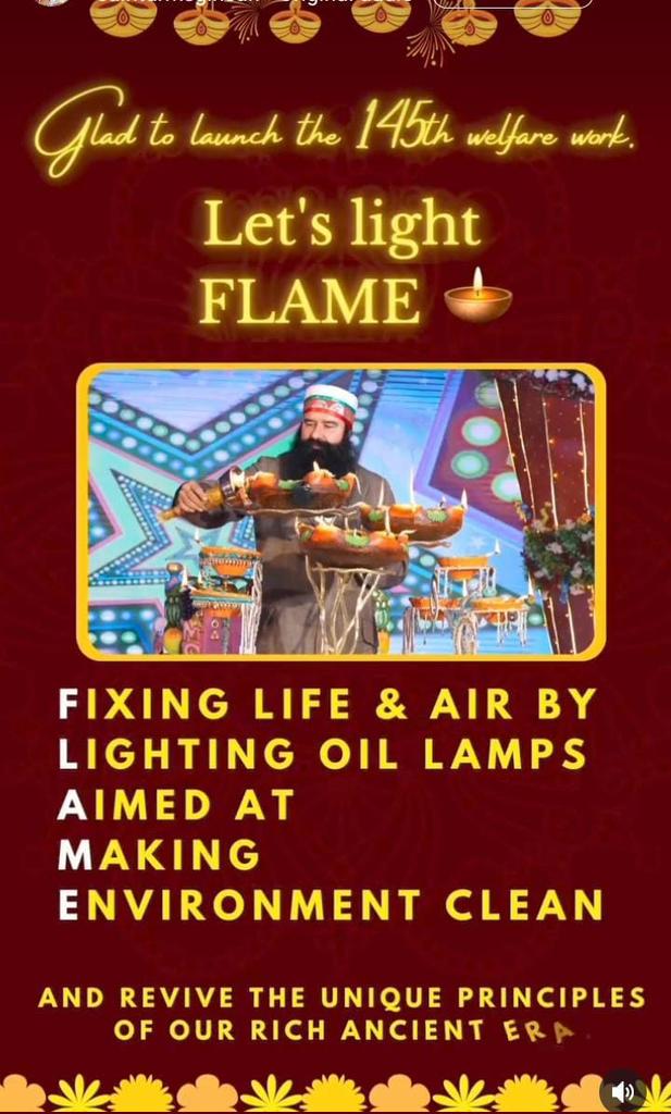 Lighting lamp in one's life becomes the base of enlightenment says Saint Gurmeet Ram Rahim Ji who took new initiative as FLAME and keeps our culture alive by retaining our old traditions and values. #LightUpLives