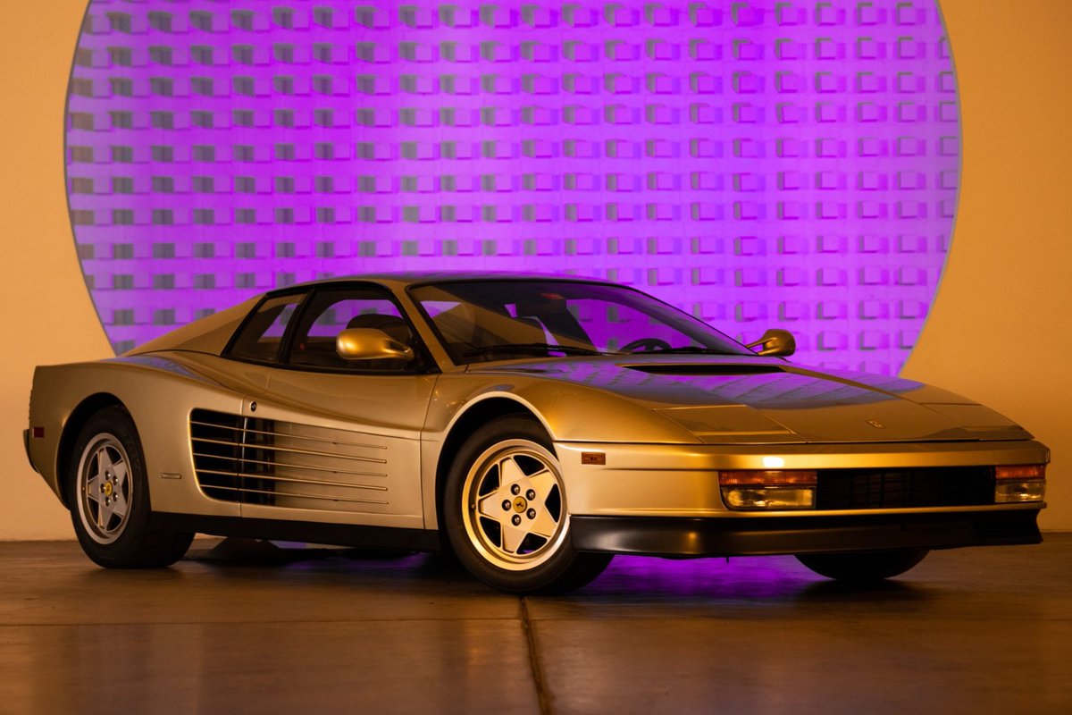 Bringatrailer's tweet photo. Now live at BaT Auctions: 5k-Mile 1988 Ferrari Testarossa. https://t.co/acpoK5Uded https://t.co/pIPkAFckYK