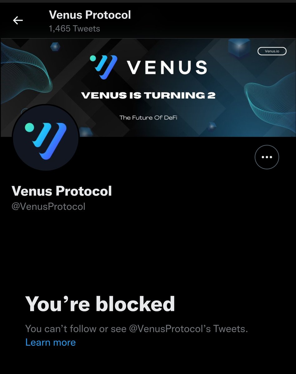 When you call out the scam you get blocked. $xvs #venusprotocol