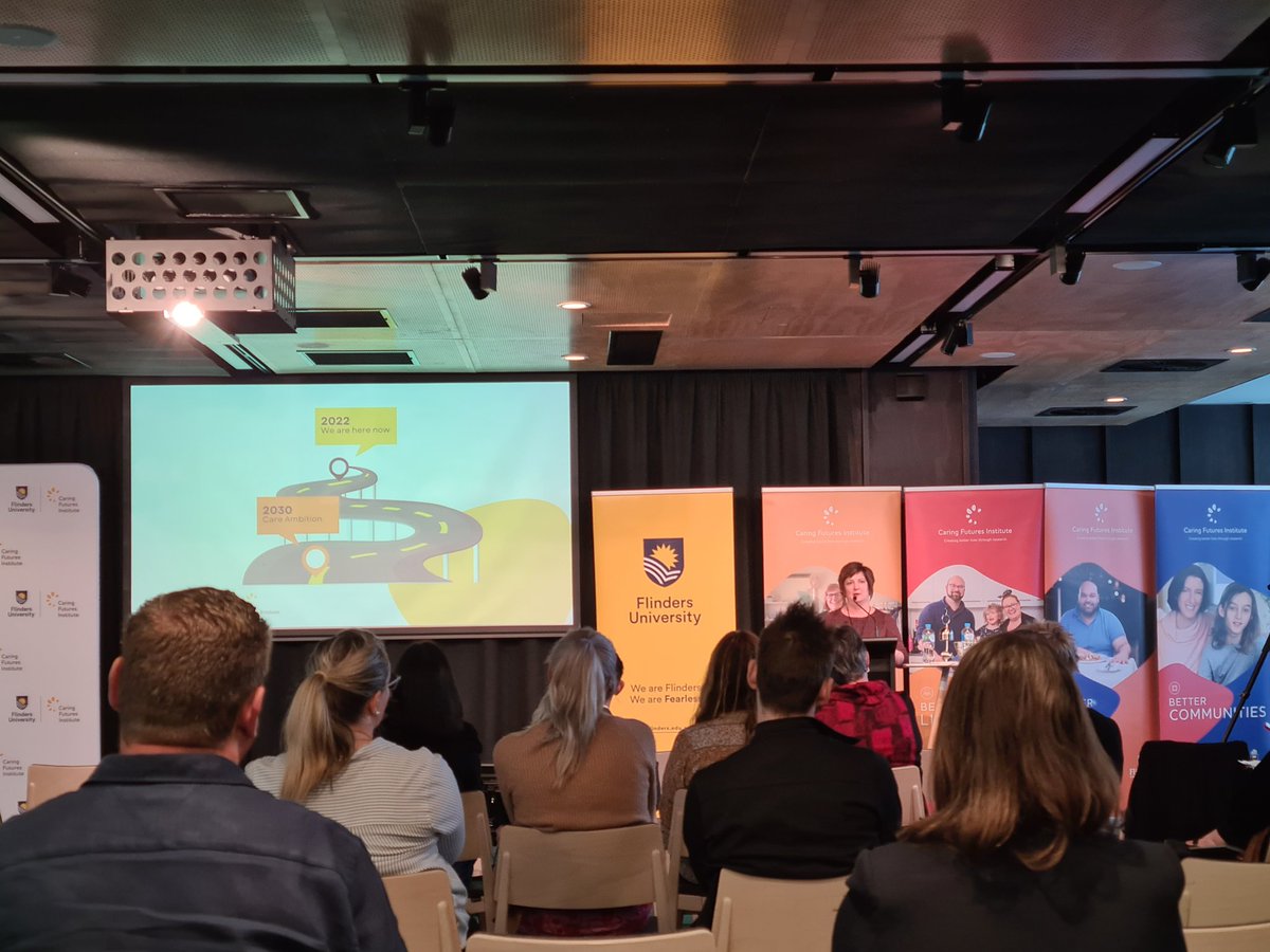 brittanyjayne8's tweet photo. @ProfGolley talking us through the #CareAmbition2030 themes of 🧑Care consumers,👩⚕️Care workforce, and 🏘 Care systems; and the world cafe first insights relating to person, workforce, system and relationships. Looking forward to the roadmap!
@FlindersCFI #CaringFutures #CFIimpact https://t.co/2y60uj5lKc
