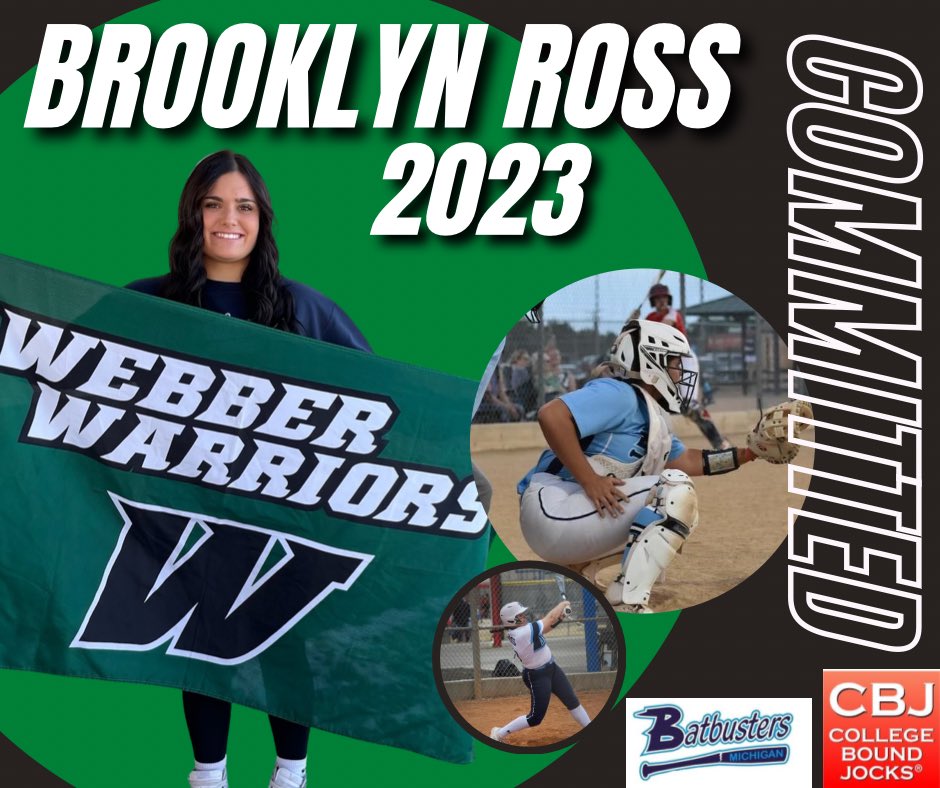 Congratulations 2023 CBJ Catcher <a href="/brooklyn_ross18/">Brooklyn Ross</a> from <a href="/MIBatbusters18u/">MI Batbusters Balcom</a> . She was <a href="/coachbuck1976/">Todd Buckingham</a> first Michigan recruit to <a href="/WebberSoftball/">Webber Softball</a> in Babson Park, Florida. #GetCollegeBound #SheGotCollegeBound