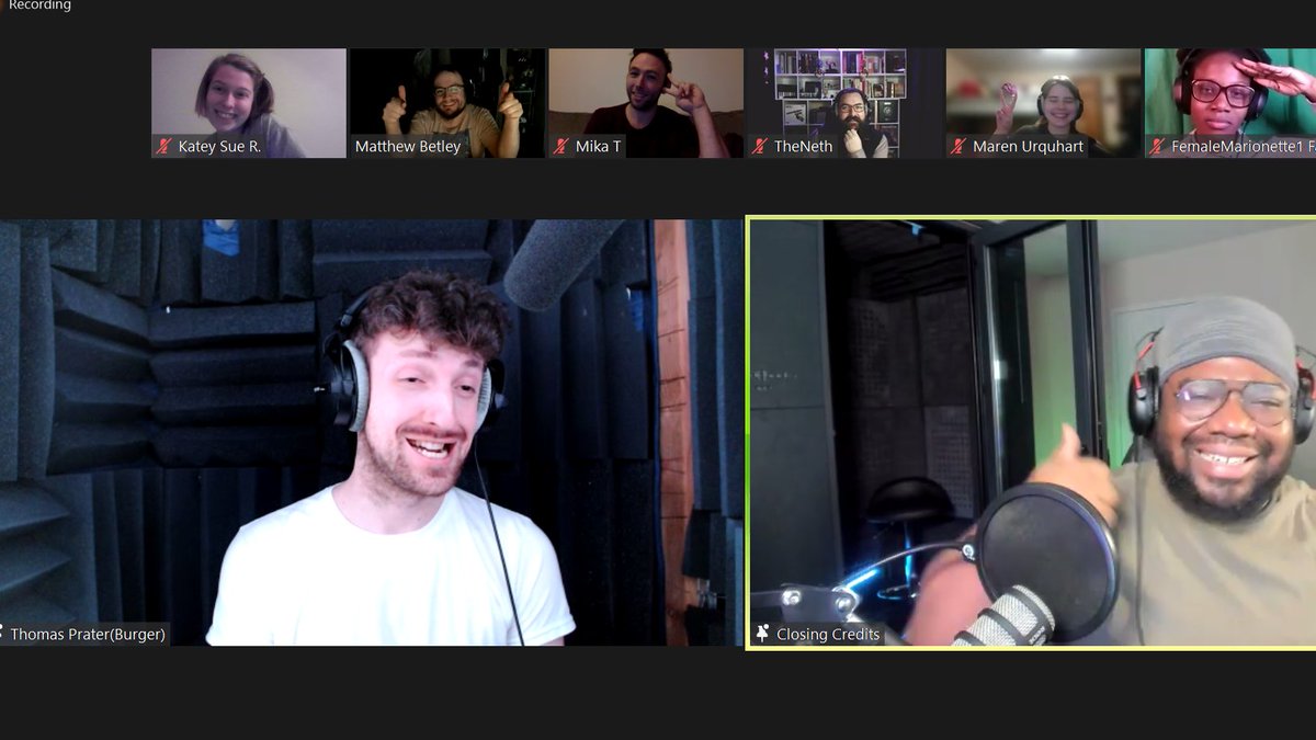 SomeCOMMkid's tweet image. Thank you @Thomas__Prater !! As I've recently moved, it's my goal to build up my own voice booth and this was awesome! Thank you @BurgerJamil for hosting this talk at @CloseCredits 💕🎙️🐹