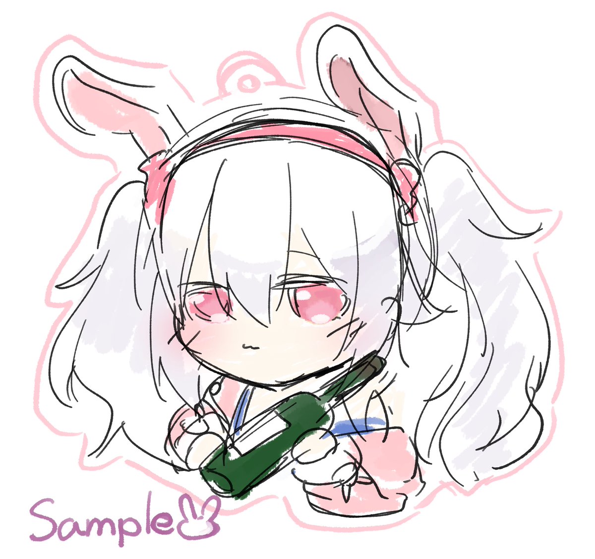 laffey (azur lane) 1girl solo animal ears holding bottle bottle rabbit ears twintails  illustration images