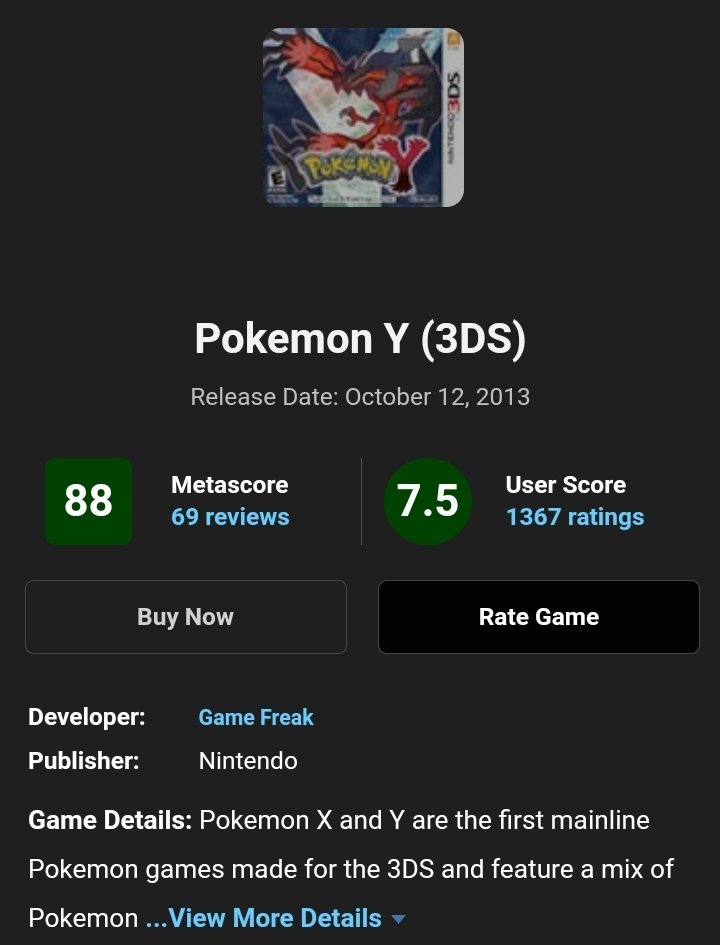 Pokemon Y - Metacritic