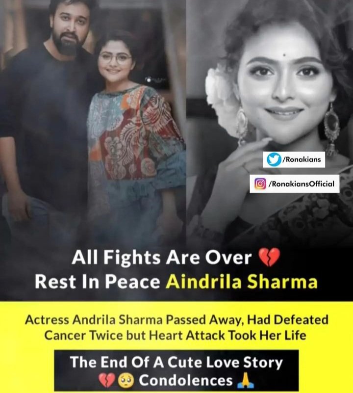 susmi021's tweet photo. He was with her until her last breathe at every thick and thin, true love does exist and he is the live example 💔

RIP #AindrilaSharma https://t.co/RObSAZN01E