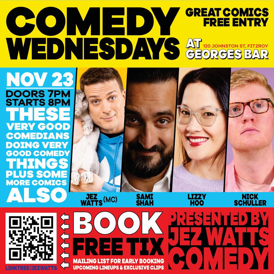 ComedyWedGeorge's tweet photo. Tomorrow at George’s! Book a (free) ticket at https://t.co/qwktjoMPwe https://t.co/qb6AqJIVCF