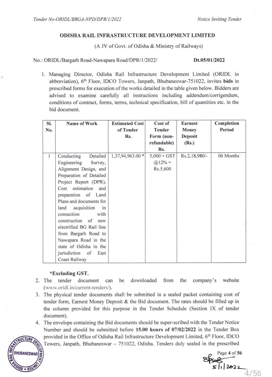 OdishaRail's tweet image. ORIDL has to prepare DPR and do land acquisition for Bargarh Nuapada new rail line informs MR @AshwiniVaishnaw in reply to @CTOdisha minister @TukuniSahu Smt. Tukuni Sahu's letter.
Already tender was done for final location survey by #ORIDL