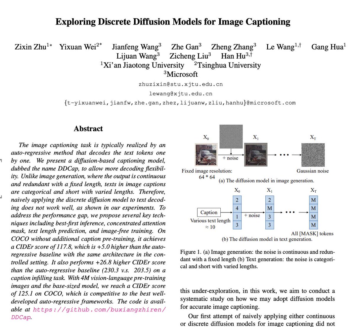 Exploring Discrete Diffusion Models for Image Captioning 
abs: arxiv.org/abs/2211.11694