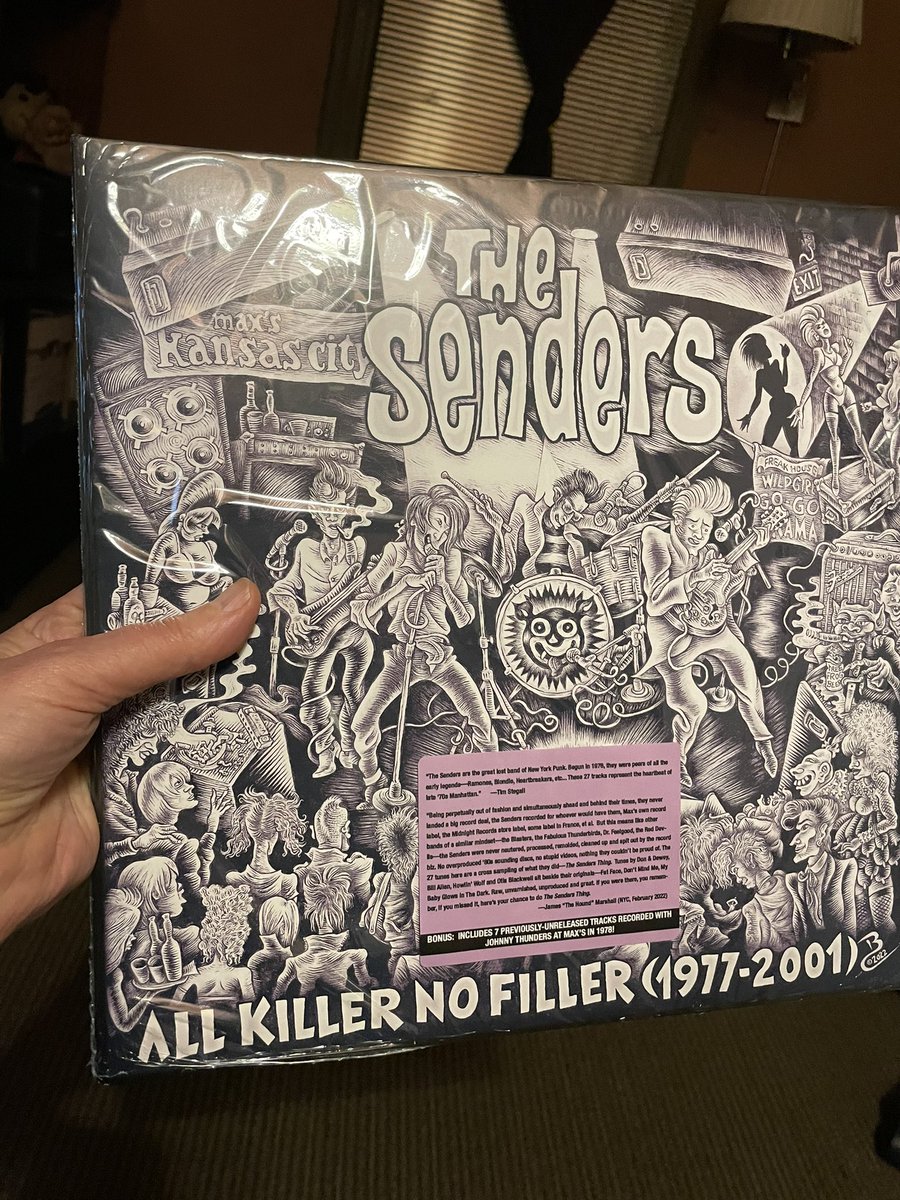Kat_Georges's tweet photo. It’s here! It’s here! The Senders: All Killer No Filler. Can’t wait to give these discs a whirl! Such a cool looking package and the missing link in my NYC punk party platters. Thank you @MarcadePhilippe for making this happen. https://t.co/Ko2OLbbFyG