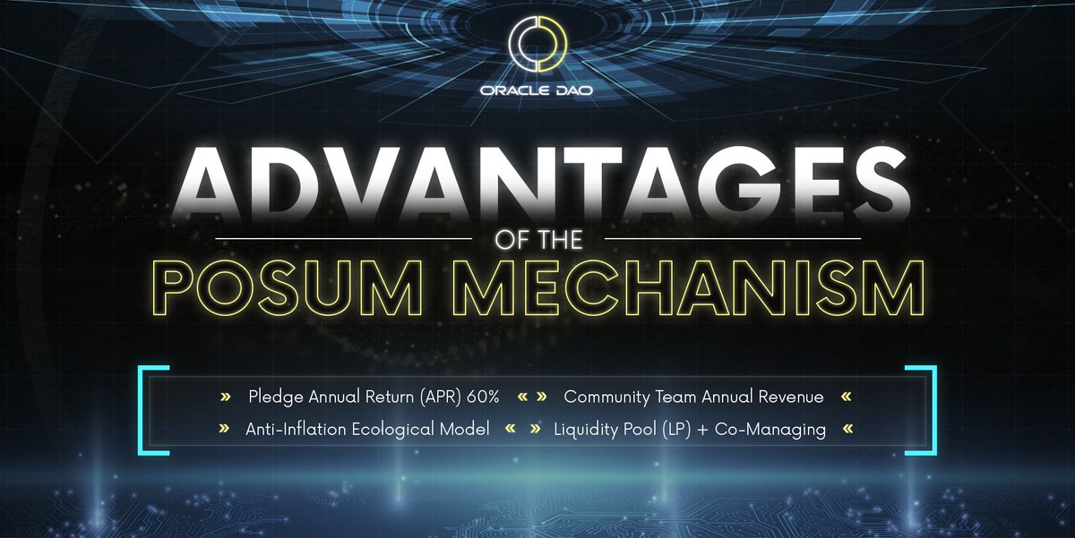 OracleDao_'s tweet photo. 💎💎💎The 𝗣𝗼𝗦𝘂𝗠 𝗺𝗲𝗰𝗵𝗮𝗻𝗶𝘀𝗺 is the unique core reward mechanism of Oracle DAO, ⭐️which ensures the balancing of rewards scheme and activates internal and external ecodevelopment🌏.

📖𝐑𝐞𝐚𝐝 𝐦𝐨𝐫𝐞: https://t.co/KYWmEA2Qwy 

#PoSuM https://t.co/znrCtFHAgK