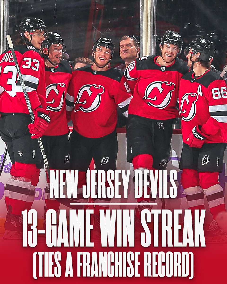NHL's tweet image. Those @NJDevils just keep on rollin'... 🤷‍♂️