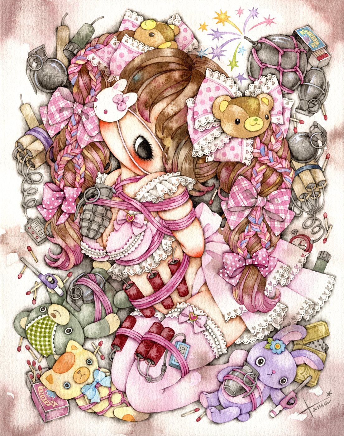 Musical Cat・少女主義的水彩画家たまコラボ ドレス タイツ セット-
