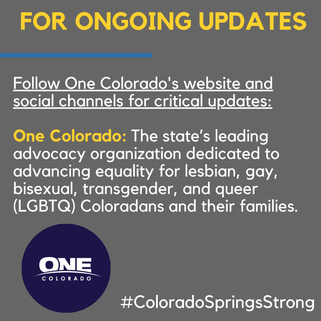 #ColoradoSpringsStrong. Rest in power: 💐 Ashley Paugh (she/her) 💐 Daniel Aston (he/him), Club Q employee and bartender 💐 Derrick Rump (he/him), Club Q employee and bartender 💐 Kelly Loving (she/her) 💐 Raymond Green Vance (he/him)